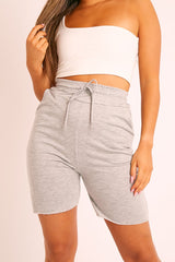 Grey Longline Jogger Shorts - Flonnie