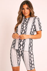 Black Snake T-shirt Cycling Short Set - Alissandra