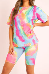 Multi Tie-Dye T-shirt Cycling Short Set - Boni