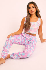 Purple Camo Crop Top Joggers Co-ord - Charna