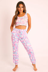 Purple Camo Crop Top Joggers Co-ord - Charna