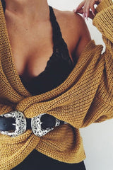 Mustard Knot Knit Jumper - Kerri