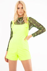 Neon Green Buckle Strap Playsuit - Halo