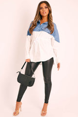 Black PU High Waisted Leggings - Emra