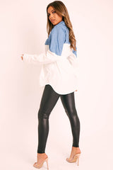 Black PU High Waisted Leggings - Emra