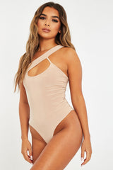 Stone Cut Out Off Shoulder Slinky Bodysuit - Jeanelle