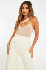 Stone Cut Out Off Shoulder Slinky Bodysuit - Jeanelle