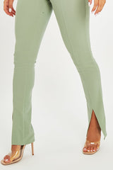 Sage Split Front Flared Trousers - Florie