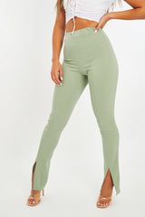 Sage Split Front Flared Trousers - Florie