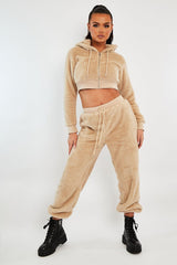 Stone Oversized Teddy Joggers - Havana