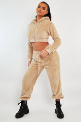 Stone Oversized Teddy Joggers - Havana