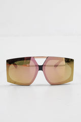 Black Gold Oversized Square Frame Sunglasses - Valeri