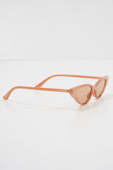 Beige Tinted Lens Mini Cat Eye Sunglasses - Ezrie