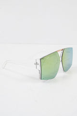 Gold Clear Oversized Square Frame Sunglasses - Valeri