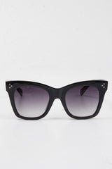 Black Square Frame Oversized Sunglasses - Leyli