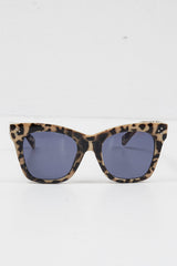 Beige Leopard Square Frame Oversized Sunglasses - Leyli