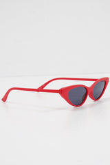 Red Tinted Lens Mini Cat Eye Sunglasses - Ezrie