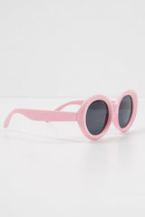 Pink Rounded Oval Oversized Sunglasses - Chyna