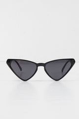 Black Triangle Slim Cat Eye Sunglasses - Zeina