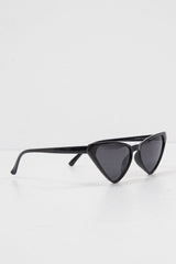 Black Triangle Slim Cat Eye Sunglasses - Zeina