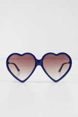 Purple Black Tinted Heart Shape Sunglasses - Elleah