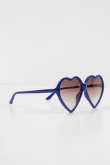 Purple Black Tinted Heart Shape Sunglasses - Elleah