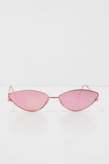 Rose Gold Small Cat Eye Metal Frame Sunglasses - Stefani