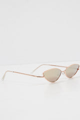 Gold Small Cat Eye Metal Frame Sunglasses - Stefani