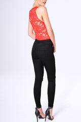 Red Lace Bodysuit - Aubrey