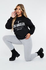 Black Oversized Los Angeles Sweatshirt - Lyde