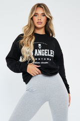 Black Oversized Los Angeles Sweatshirt - Lyde