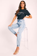 Black Parisian Slogan T-shirt - Beckie