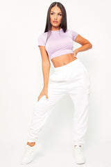 White Side Cargo Pocket Joggers - Chantel