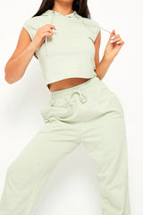 Sage Cropped Hoodie Joggers Loungewear Co-ord - Kylie