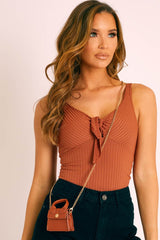 Tan Faux Leather Micro Mini Bag - Cailee