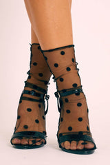 Black Mesh Polka Dot Socks - Zyla