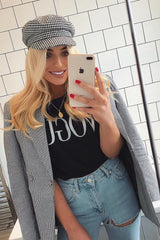 Black Vogue Slogan Top - Birda