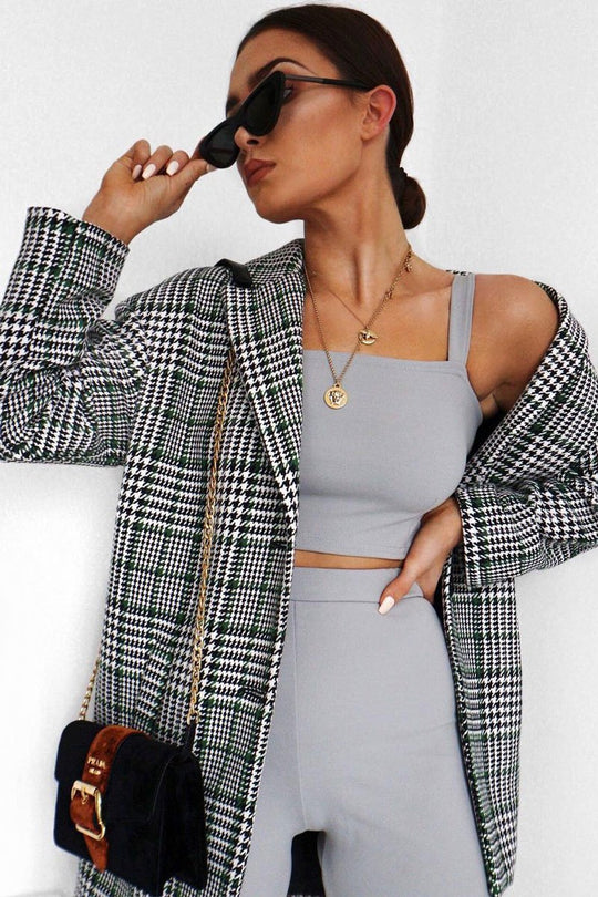 Grey Crop Top and Trousers Co-ord Set - Kimmy