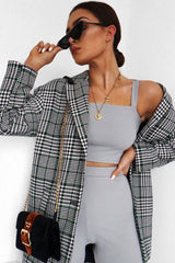 Grey Crop Top and Trousers Co-ord Set - Kimmy