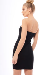 Black Eyelet Front Bandeau Mini Dress - Kayla