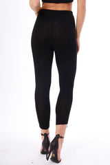 Black Lace Up Front Leggings - Tammie