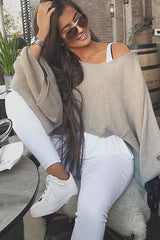 Stone Cropped Batwing Jumper - Carmin