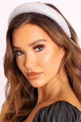 Silver Diamante Chunky Hairband - Nema