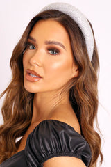 Silver Diamante Chunky Hairband - Nema