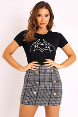 Black and White Tweed Skirt - Jolani