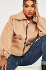 Stone Zip Front Side Pocket Shacket - Lima