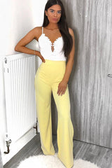 White Slinky Bodysuit with Floral Embroidery - Adila