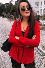 Red Belted Blazer - Kenna