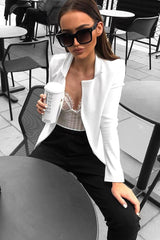 White Belted Blazer - Kenna