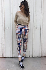 Stone V Neck Off Shoulder Knitted Cropped Jumper - Kirby